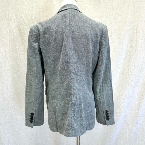 Lafayette 148 NY wool & linen black and white tweed single button blazer size 10 - Picture 10 of 15